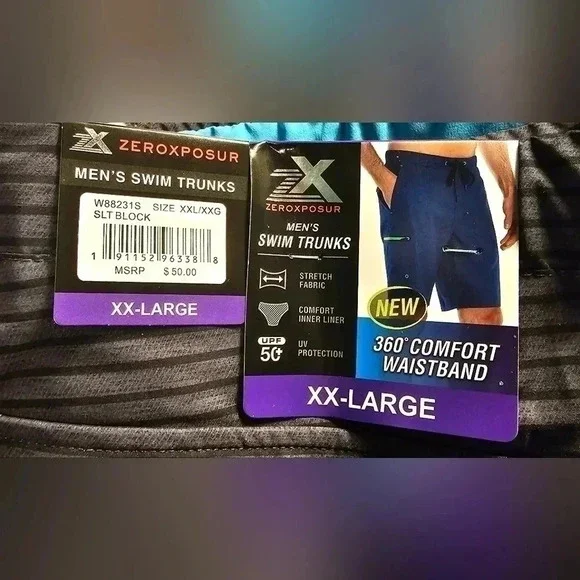 Zeroxposur Swim Trunks/Shorts -‎ Mens Size XXL - Black/Grey/Blue - Picture 4 of 4
